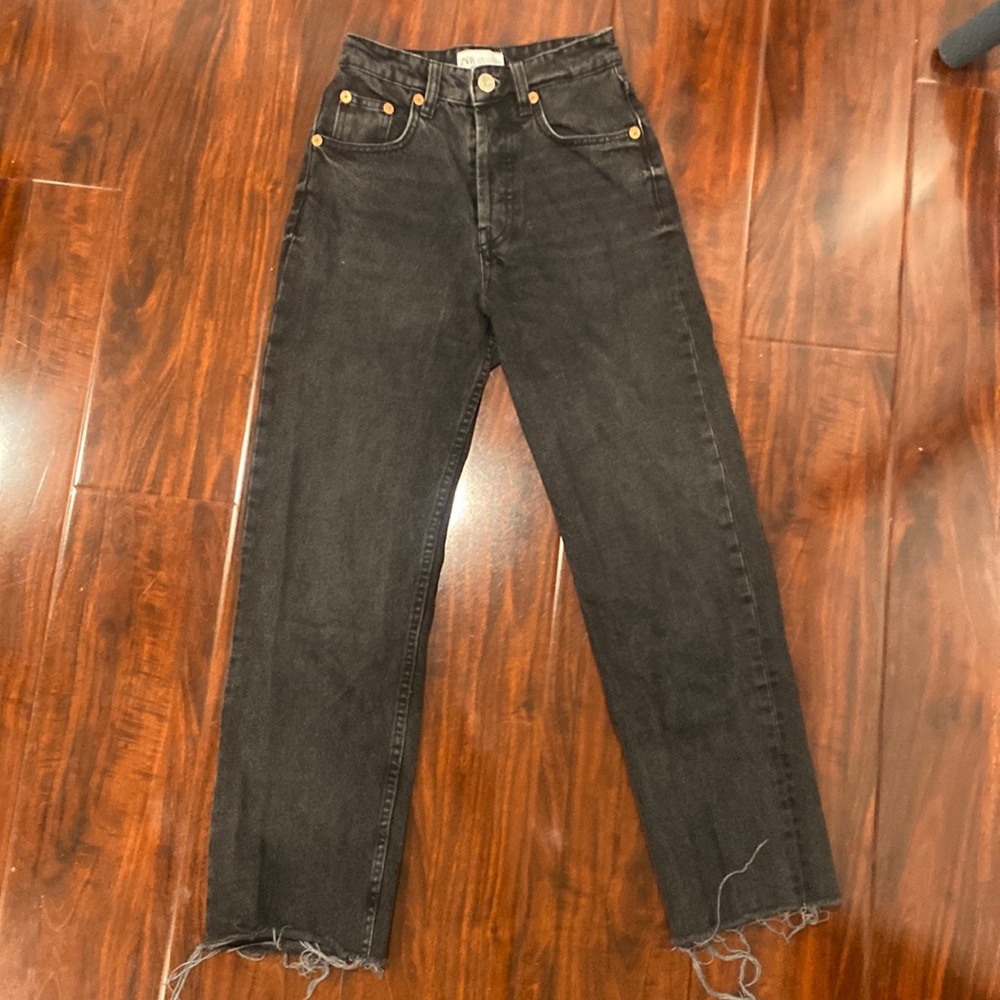 Zara High Rise Black Jeans, Size 0